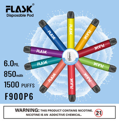 F900 P6 Smooth Airflow dùng một lần Vape Pen 1500puffs lưới cuộn