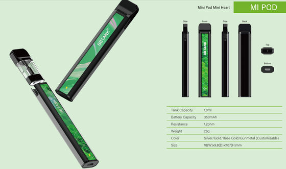 Bộ công cụ tạo khói THC CBD 18mm, Hộp mực phun 510 có thể nạp lại