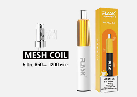Bút Xì gà điện tử dùng một lần Peach Mango chống rò rỉ 1200 Puffs