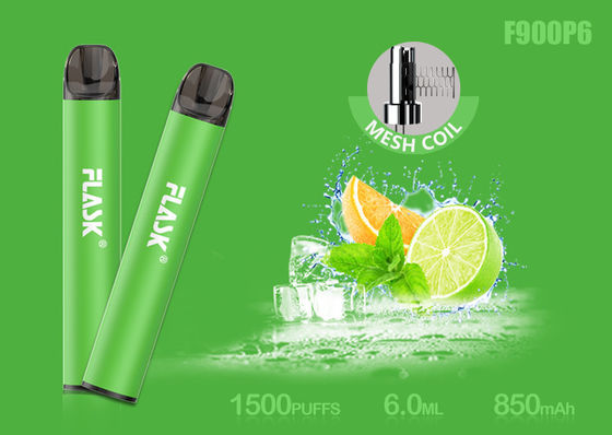 Nicosalt 5% 1500puffs Hộp dầu thủy tinh 6.0ml với cuộn lưới