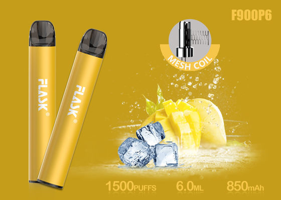 Nicosalt 5% 1500puffs Hộp dầu thủy tinh 6.0ml với cuộn lưới