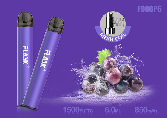 Nicosalt 5% 1500puffs Hộp dầu thủy tinh 6.0ml với cuộn lưới