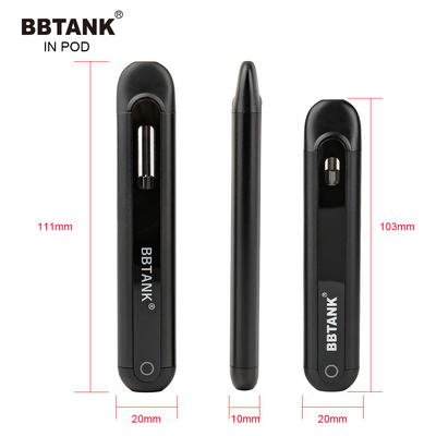BBTANK IN POD THC Dầu cất Thiết bị Vape dùng một lần 2ml Gốm Vape Pod với 100% quy trình kiểm soát chất lượng