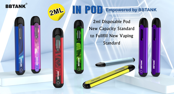 BBTANK IN POD THC Dầu cất Thiết bị Vape dùng một lần 2ml Gốm Vape Pod với 100% quy trình kiểm soát chất lượng