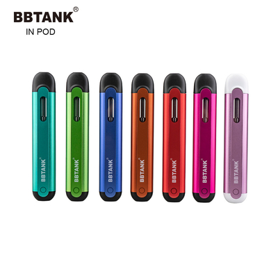 Miệng phẳng Thiết bị Vape Pod dùng một lần Delta 8 Thc Dầu gốm 2ml Cbd Cartridge