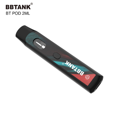 Tùy chỉnh THC Thiết bị Vape dùng một lần Nút 2ml Chức năng làm nóng trước Cuộn dây gốm Không bị tắc