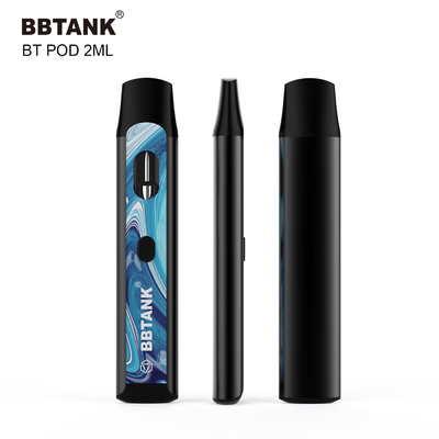 Tùy chỉnh THC Thiết bị Vape dùng một lần Nút 2ml Chức năng làm nóng trước Cuộn dây gốm Không bị tắc